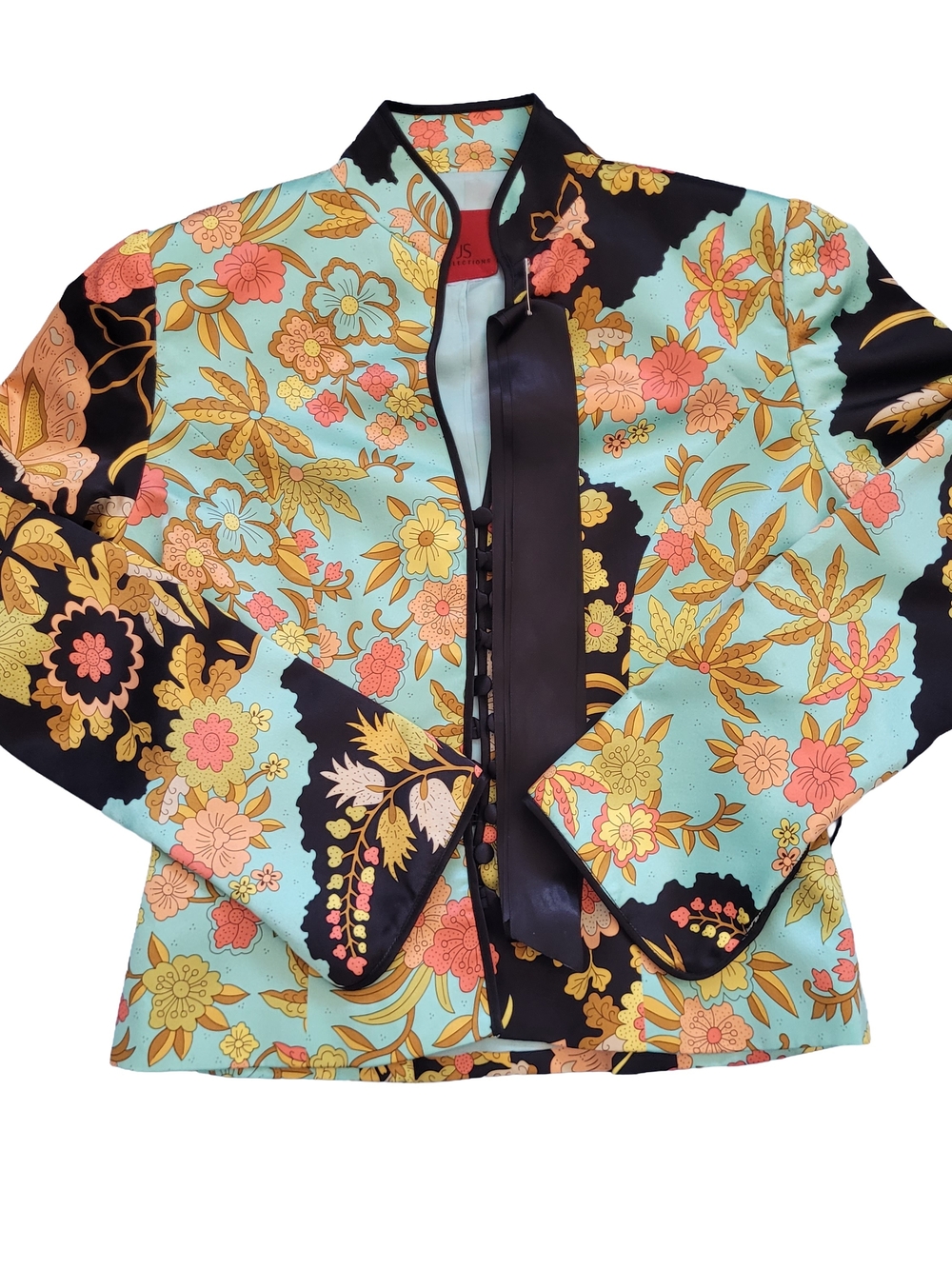 Floral Kimono Style Jacket By Js Collections Size Medium